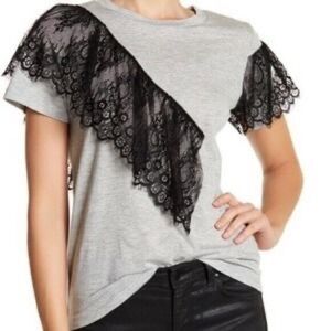NWT Ten Sixty Sherman Lace Ruffle Tee size Med